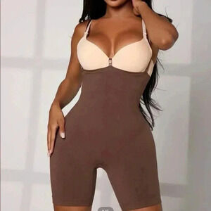 Shein Solid Shapewear Shorts Brown Small